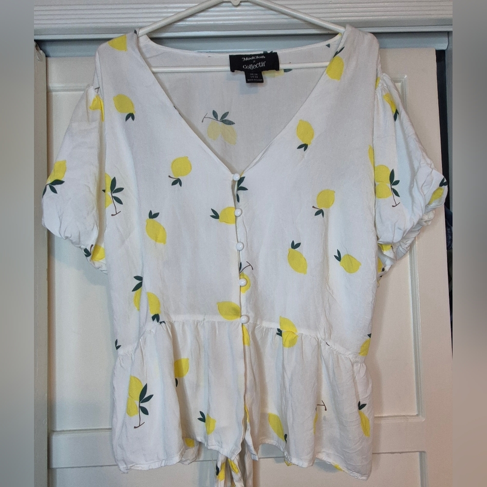 Peplum Lemon Blouse Modcloth